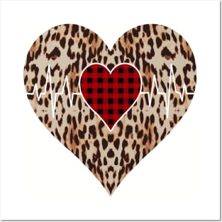 Women’s Striped Plaid Printed Heart Valentine's Day Posters and Art